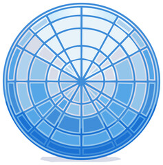 Naklejka premium Blue Grid Globe: Round Geodesic Sphere Network Vector Illustration