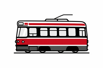 Toronto Transit Commission Streetcar Vector Graphic in Iconic Red and White Livery for Urban Design Projects and City Branding Materials