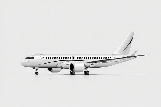 COMAC C919 White Jet Airliner Side Profile Design Minimalist Vector Illustration for Aerospace Engineering Presentation and Aviation Technology Publication
