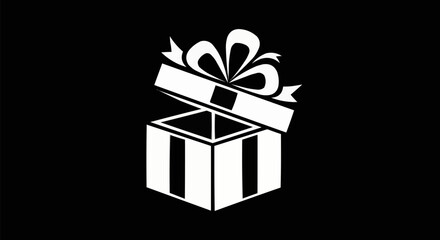 gift box on black background