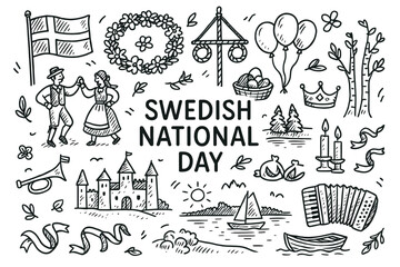 Celebrating swedish national day with traditional symbols and festivities