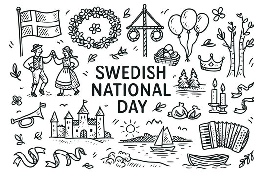 Celebrating swedish national day with traditional symbols and festivities