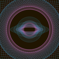 Spirograph abstract element on a black background