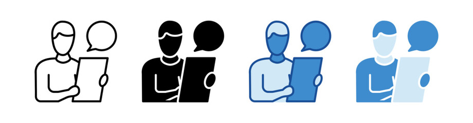 Performance Review Multistyle Vector Icon Isolated On White Background