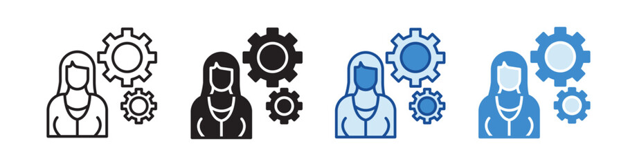 Hr Management Multistyle Vector Icon Isolated On White Background