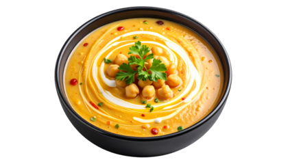 Cooking healthy chickpea soup recipe kitchen food home isolated on transparent background
