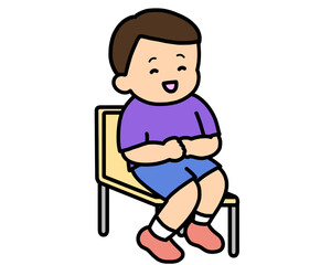 椅子に座る男の子