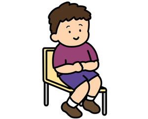 椅子に座る男の子