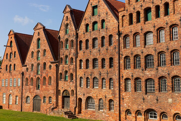 Old town of Luebeck. Historic salt store buildings. Germany