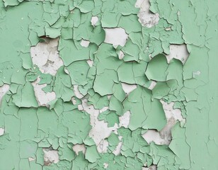 Obraz premium Peeling paint on a light green wall