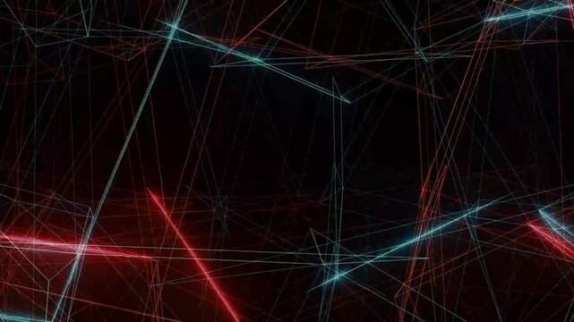 Abstract wireframe stile fractal light ray motion background