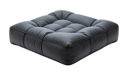 Square, puffed, gray cushion
