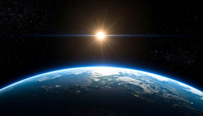 Fototapeta premium Earthrise: A Celestial Sunrise from Space