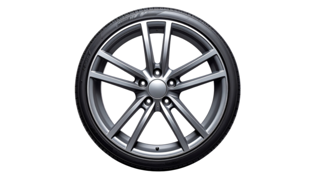 Sleek alloy wheel with black tire
