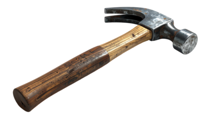 Used hammer with wooden handle