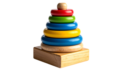 Stacked colorful ring tower toy