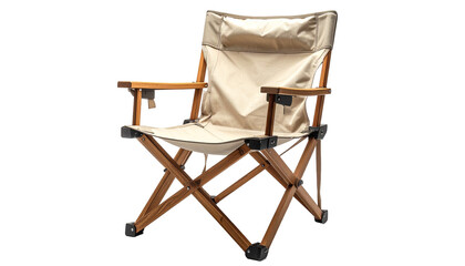 Foldable beige camping chair