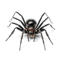 Black widow spider isolated on white background