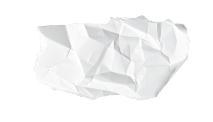 Crumpled white paper scrap