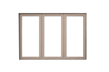 brown metal wooden frame of two panels window isolated transparent png