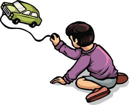 Fototapeta boy and car