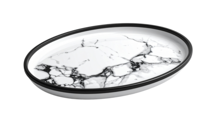 Oval marble pattern serving tray
