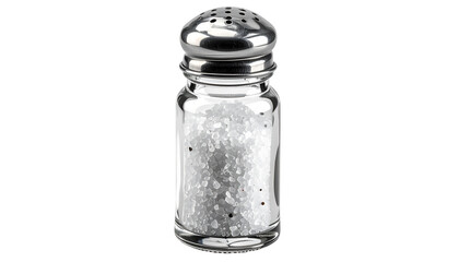 Salt shaker filled with white crystals