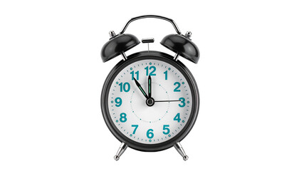 Classic alarm clock on black