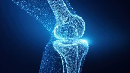 Digital wireframe of human knee joint