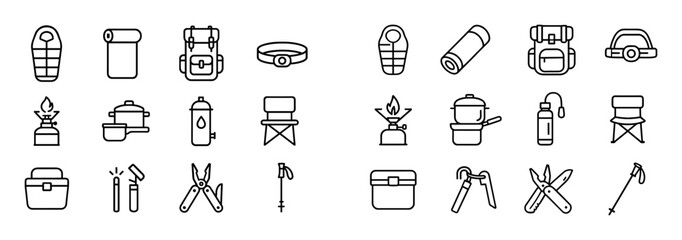 Naklejka premium Minimalist Camping Icons