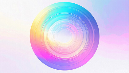 Concentric circles with rainbow gradient and soft background abstract