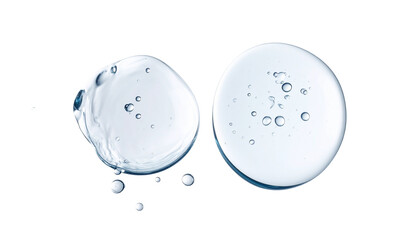 Two clear gel droplets