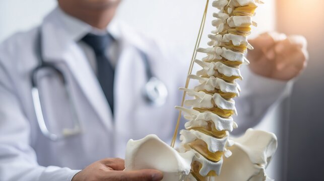 Woman holding painful shoulder with skeletal overlay