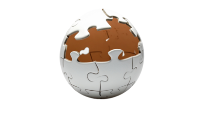Egg-shaped puzzle with brown interior
