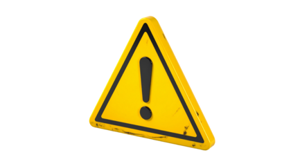 Yellow triangle warning with exclamation!