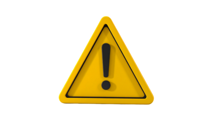 Yellow triangle warning sign