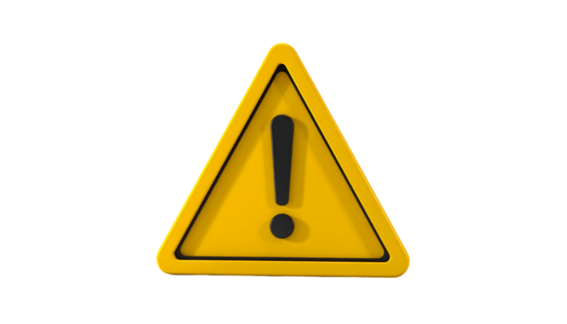 Yellow triangle warning sign