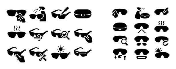 Sports Sunglasses Care Icons