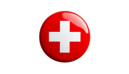 Fototapeta premium Swiss flag badge, red and white