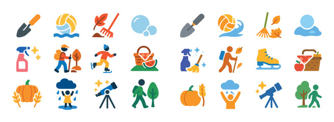 Fototapeta premium Colorful Seasonal Icons