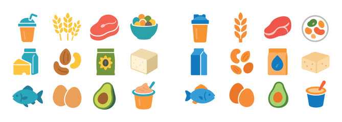 Colorful Nutrient Icons