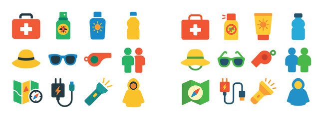 Colorful Picnic Safety Icons