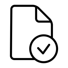 Document file outline icon. Check