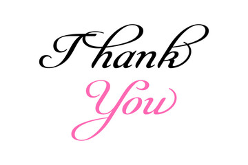 Thank You - thank you word, text or lettering. Vector script and handwritten typography. Thank you word for note, card, sign, banner. Isolated.
