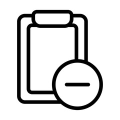 Clipboard outline icon. Remove