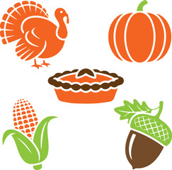 Festive thanksgiving illustration with autumn colors and holiday elements