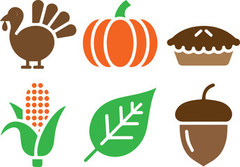 Festive thanksgiving illustration with autumn elements and food