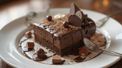 Delicious chocolate dessert invites guests to enjoy a luxurious hotel stay