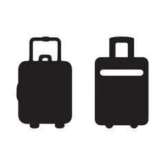 Travel Luggage Icons – Suitcase and Bag Vector Illustration