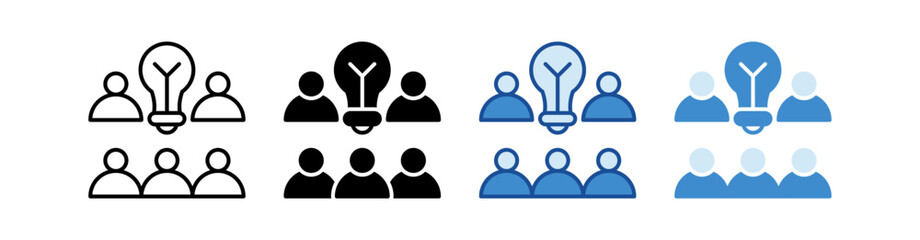 Leadership Development Multistyle Vector Icon Isolated On White Background